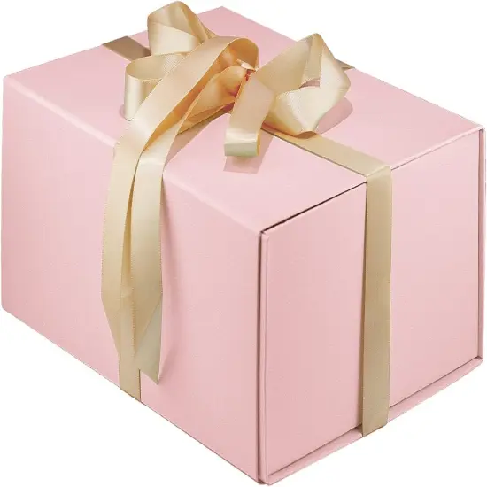 Pink Gift Box,9" X 7" X 4" with Ribbon for Presents Magnetic Closure Gift Packaging {1}