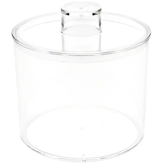 Pioneer Plastics 273C Clear Round Plastic Container with Lid, 4.0625" W x 3.5" H {1}