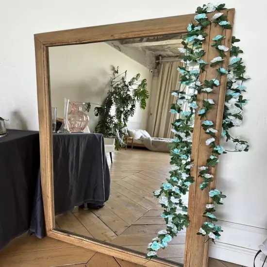 Artificial Rose Rattan Garland Fake Rose Vine Hanging Rose Ivy Baby Blue White Flowers Home Hotel Office Wedding Party Garden Craft Art Decoration {3}