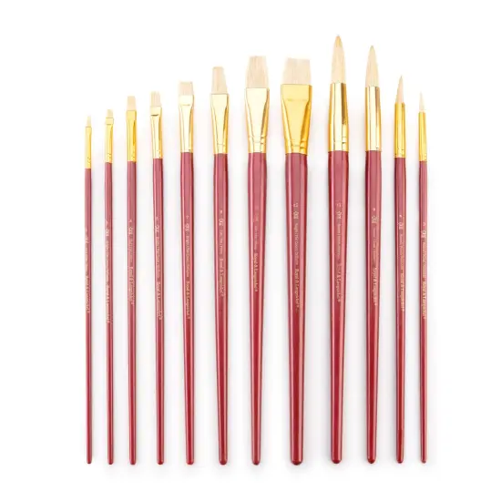 RSET-9319 | 12pc White Bristle Long Handle Variety Brush Set {2}