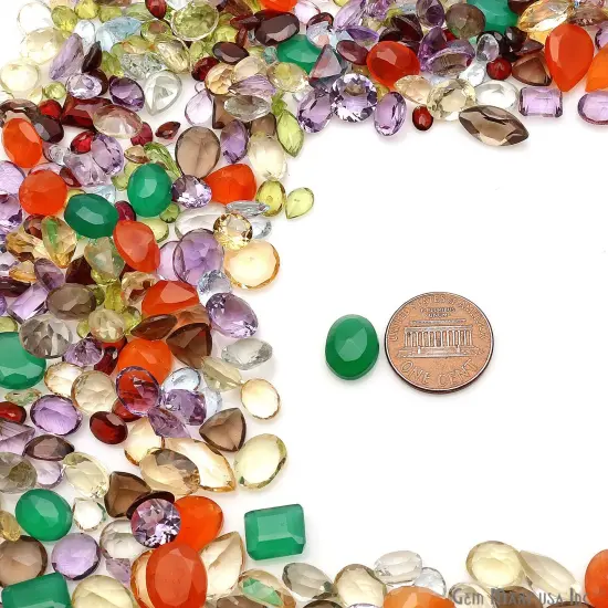 Mix Gemstone, 100% Natural Faceted Loose Gems, Wholesale Gemstones, 4-8mm, 50 Carats {3}