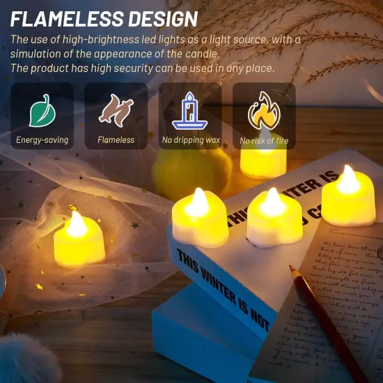 2000 Pieces Artificial Rose Petals with 24 Pieces LED Tea Lights Candles, Romantic Decorations Special Night Set {3}