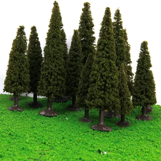 15pcs Green Scenery Landscape Model Cedar Trees with Box {4}