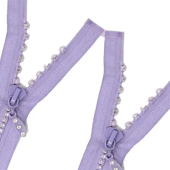 Purple Rhinestone Zipper 12 Inch Plastic Open Bottom {2}