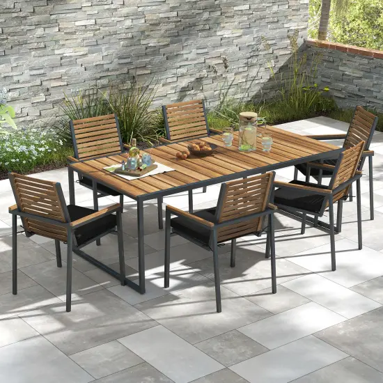 Set of 2 Square Waterproof Seat Chair Cushions Perfect for Dining Chairs or Patio Chairs Black {5}