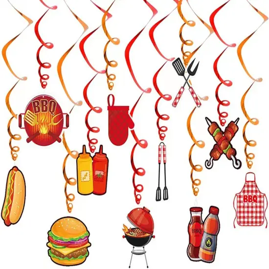 Summer BBQ Picnic Party Hanging Swirl Decor Party Decoration Swirls {1}