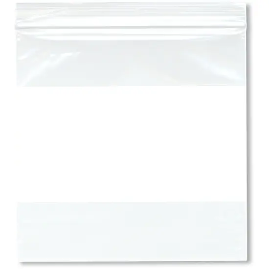 Plymor 6" x 6" (Pack of 100), 2 Mil White-Block Zipper Reclosable Plastic Bags {1}