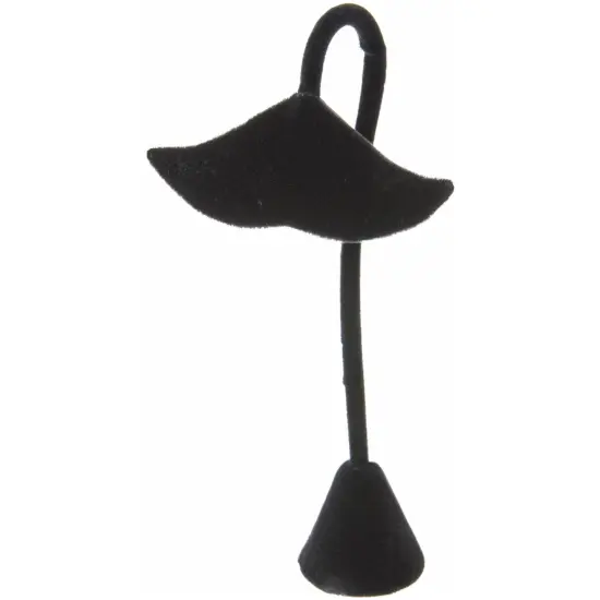 Plymor Black Velvet Fish Tail Style, Four Pair Earring Display Stand, 3.25" W x 2" D x 5.625" H {1}