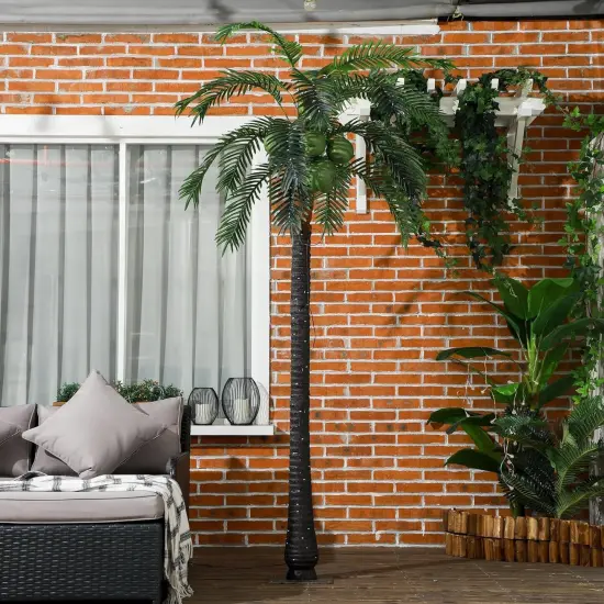 Realistic Green Artificial Palm Tree Plant Decor {6}