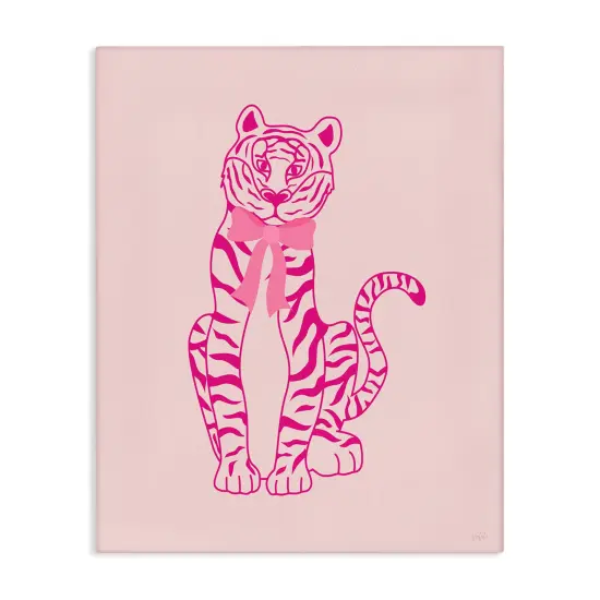 Stupell Industries Mod Chic Tiger with Bow Canvas Design by Natalie Carpentieri {1}