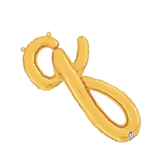 Betallic&reg; 24 inch Script Letter Q Gold Air Fill Only {6}