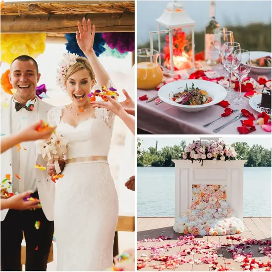 Artificial Rose Petals, 2000Pcs Fake Flowers Silk Petal Decoration Supplies for Romantic Night Wedding Party Event Decor {4}