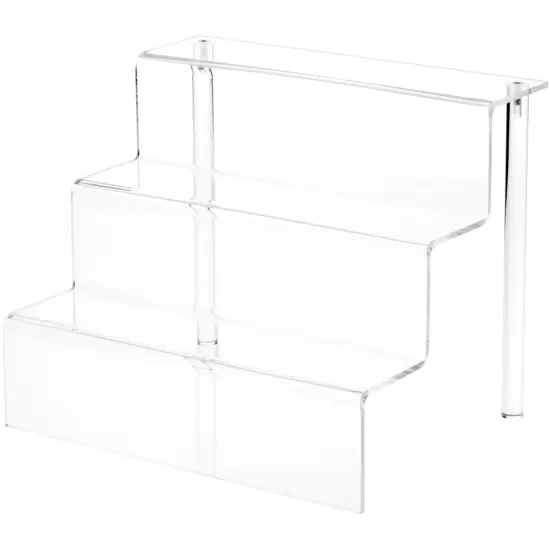 Plymor Clear Acrylic 3-Step Display Stairs, 9.5" H x 12" W x 9.5" D {1}