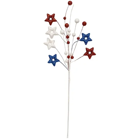 3 Asstd. Sparkle Americana Star Spray Red White Blue Glitter Home Decoration {2}