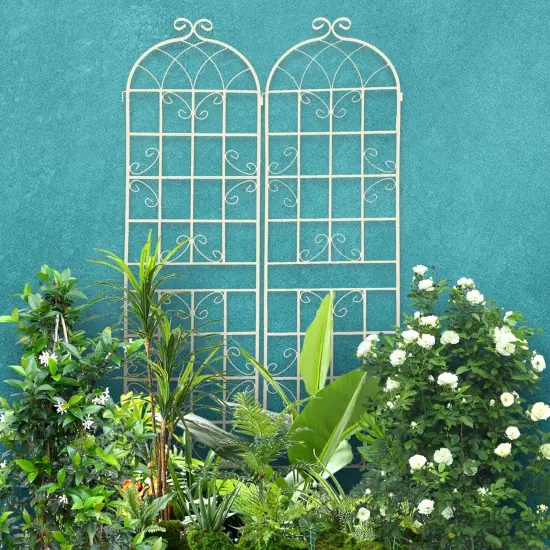2-Pack Rustproof Metal Garden Trellis 86.7"x19.7" {3}