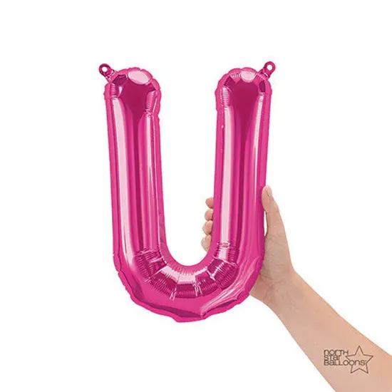 NorthStar Balloons&reg; 16 Inch Letter U Magenta Air Fill Only {1}