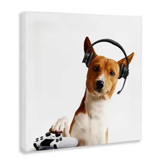 Stupell Industries Gaming Dog with Headset Canvas Design by CAD Designs {3}