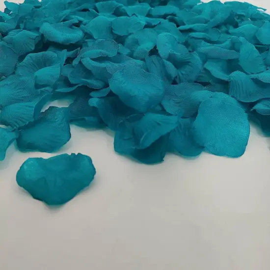 Turquoise Rose Petals for Wedding, 5000 Pcs Turquoise Faux Silk Rose Petals for Romantic Night for Her Set,2.3''Teal Turquoise Blue Artificial Fake Flower Petals for Decorations {3}