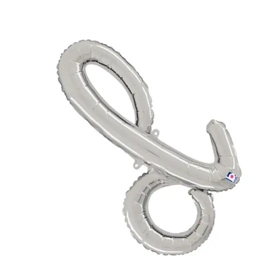 24 Inch Script Letter D Silver Air Fill Only Balloon {4}