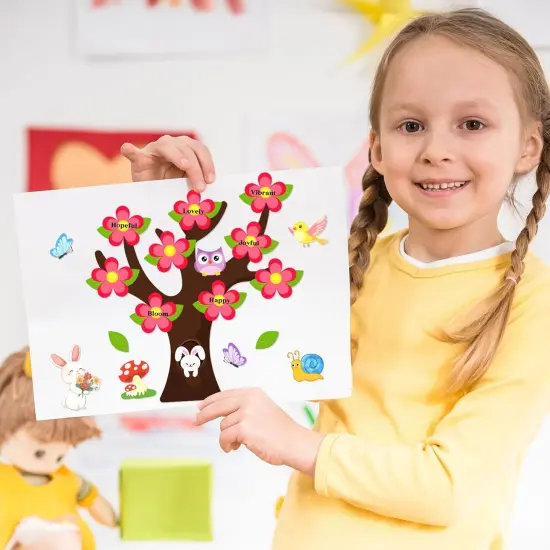 25 Set Spring Craft Kit Flower Bird Butterfly Make Your Tree Art Craft Ornaments for Toddler Spring Sunday School Classroom Home Preschool Party Activities Favor Decor Supplies {4}