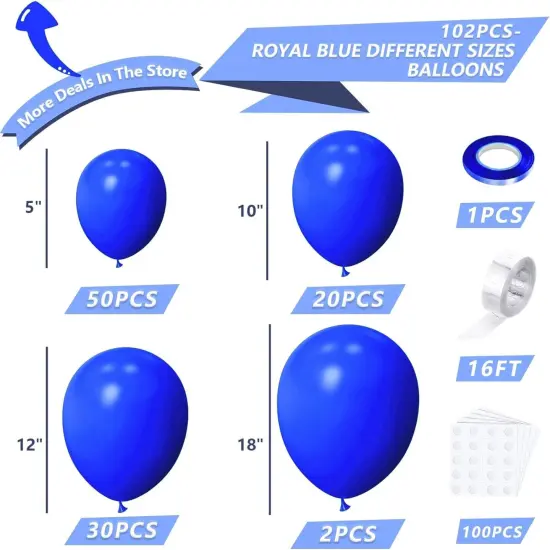 102PCS Red Latex Balloon Arch Kit Blue {2}
