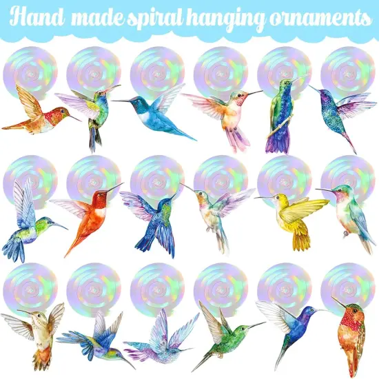 Hummingbird Hanging Swirls 20Pcs Hummingbird Birthday Decorations Hummingbird Ceiling Decor Tropical Bird Party Hanging Streamer for Summer Flying Birds Baby Shower Supplies {2}