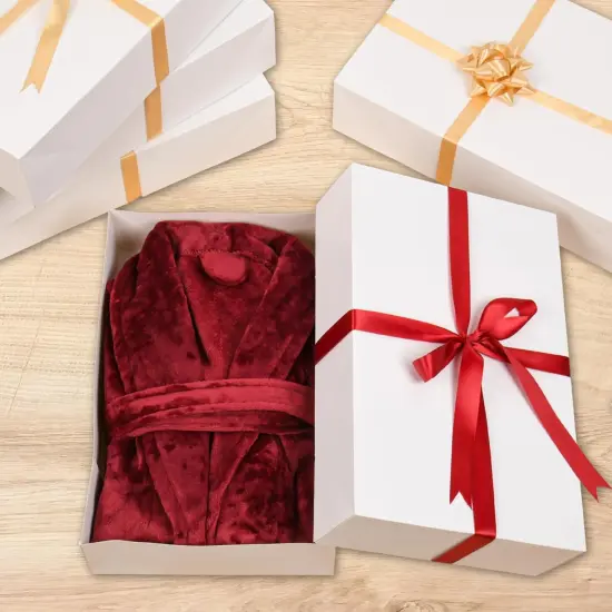 Premium 10 Piece Extra Large Gift Boxes for Presents - Premium White Gift Boxes with Lids at 4-inch Deep {4}