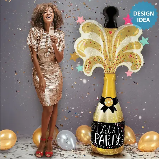 Betallic&reg; 65 Inch Special Delivery Party Champagne Balloon {2}