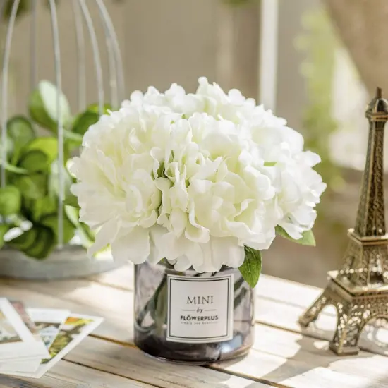 Artificial Hydrangea and Glass vase Decoration, Ins Style Artificial Flower Glass Bottle Set {1}