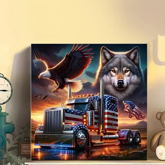 4th of July Diamond Art Kits for Adults Beginners-5D Diamond Painting Kits for Adults,Independence Day DIY Full Drill Gem Art for Gift and Home Decoration(14x14inch) {3}