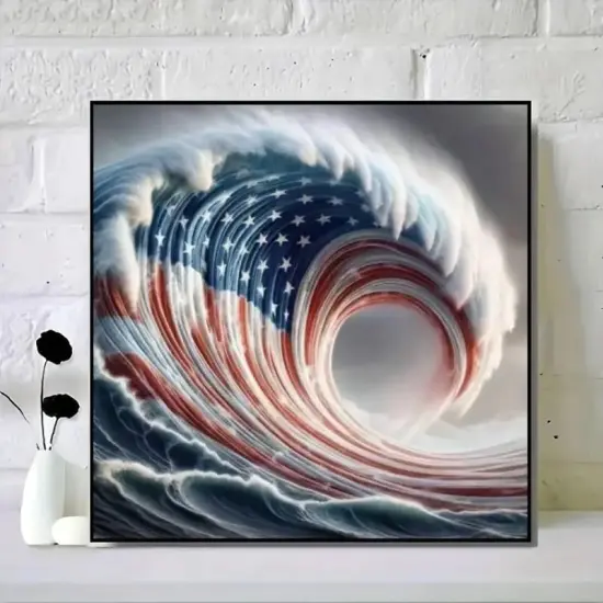 DIY 5D Diamond Painting Kits for Adults,Diamond Painting Full Drill Crystal Rhinestone Embroidery Craft Kits for Home Wall Decor Gifts 11.8x11.8inch(American Flag Waves) {2}
