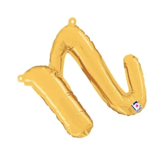 Betallic&reg; 14 inch Script Letter N Gold Air Fill Only {4}