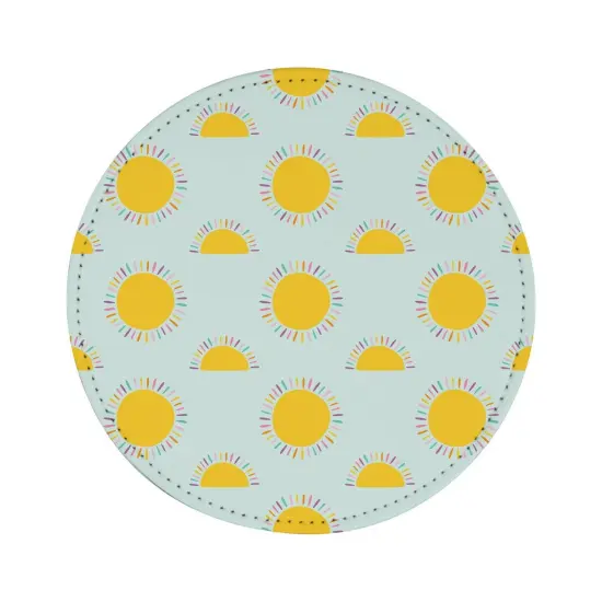 Craft Express 4 Pack Round Vegan Leather Sublimation Coasters &ndash; 4" White {3}