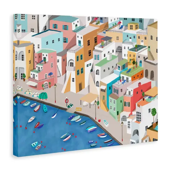 Stupell Industries Coastal Town Harbor Canvas Design by Carla Daly {3}