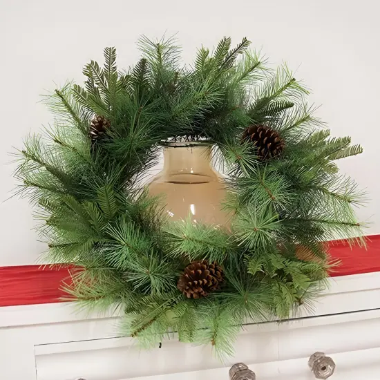 Forest Path Pine Wreath 28 Inch with Pinecones for Rustic Holiday Decor {2}
