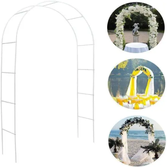 8ft Adjustable Metal Garden Arch Arbor Trellis {2}