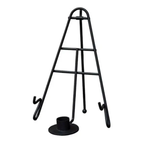Black Easel Plate Holder with Taper Cup and Dual Display Use {1}