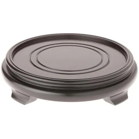 Plymor Black Round Wood Veneer Footed Display Base, 10.75" W x 10.75" D x 2.25" H (9" Display Diameter) {1}
