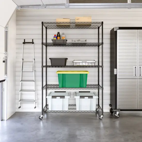 Seville Classics UltraDurable 5-Tier NSF Steel Shelving, 48" W x 24" D x 76" H Plated steel {6}