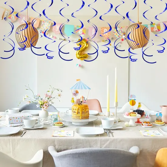 30 pcs Blue Hanging Swirls Party Decorations {3}