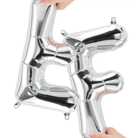 NorthStar Balloons 16" Silver Letter F Balloon Air Fill Only Foil Mylar {2}