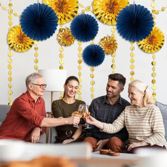 Navy Blue Gold Party Decorations Paper {5}