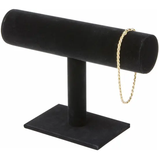 Plymor Black Velvet T-Bar Bracelet Display Stand, 7.25" W x 5" H {3}