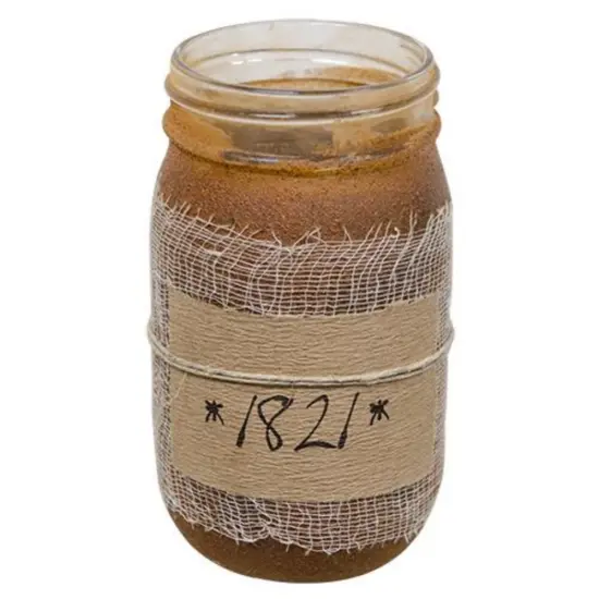 16 Ounce 1821 Jar Candle with Muslin Wrapped and Clean-Burning Scents {1}