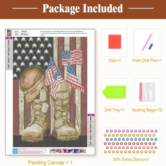 5D American Flag Diamond Painting Kit for Adults and Beginners, Home Wall Decor for Living, Dining, and Bedroom {5}