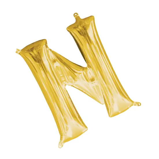 Anagram&reg; 16" Gold Letter N Balloon Air Fill Only Foil Mylar {4}