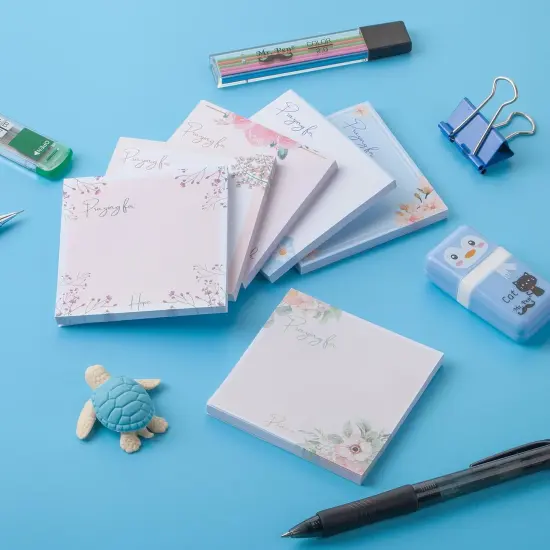 Floral Sticky Notes, 12 Pads, Aesthetic Colorful Sticky Notes in Bulk {2}