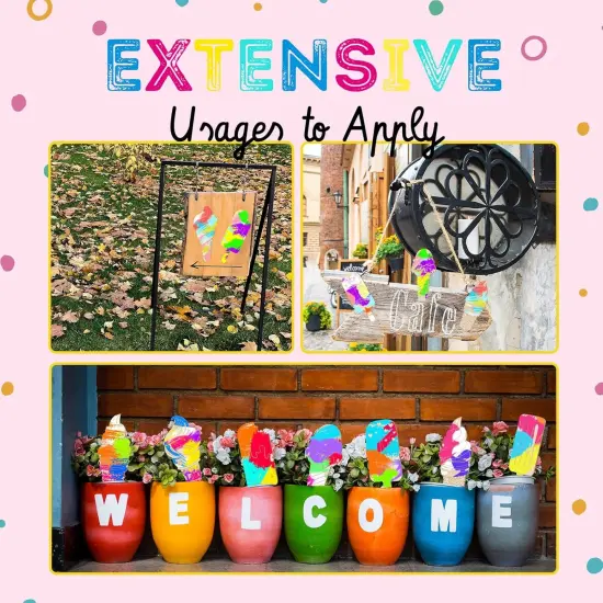 30 Pieces Ice Cream Wood Cutouts Crafts Bulk Color Your Own Ice Cream Cones Unfinished DIY Coloring Wooden Crafts Blank Wood Painting Kits for Summer {4}