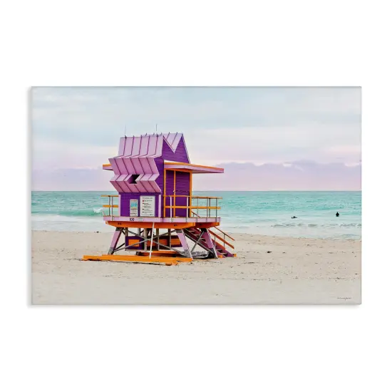 Stupell Industries Purple Lifeguard Building Canvas Design by Seven Trees Design {1}