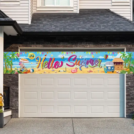 Hello Summer Party Decorations Extra Large Size Hello Summer Beach Banner for Summer Party Decorations Supplies {5}